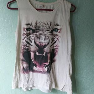 A white tiger tank top